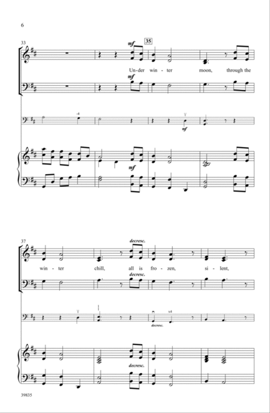 Under Winter Moon Under Winter Moon Choir scores gallery preview page 5