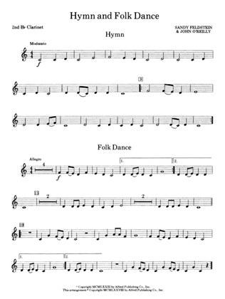 Hymn and Folk Dance: 2nd B-flat Clarinet