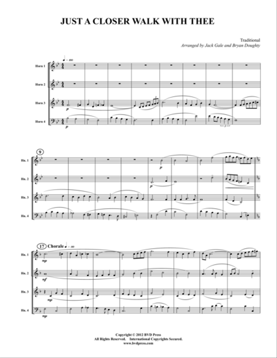 Just a Closer Walk With Thee Horn scores gallery preview page 1