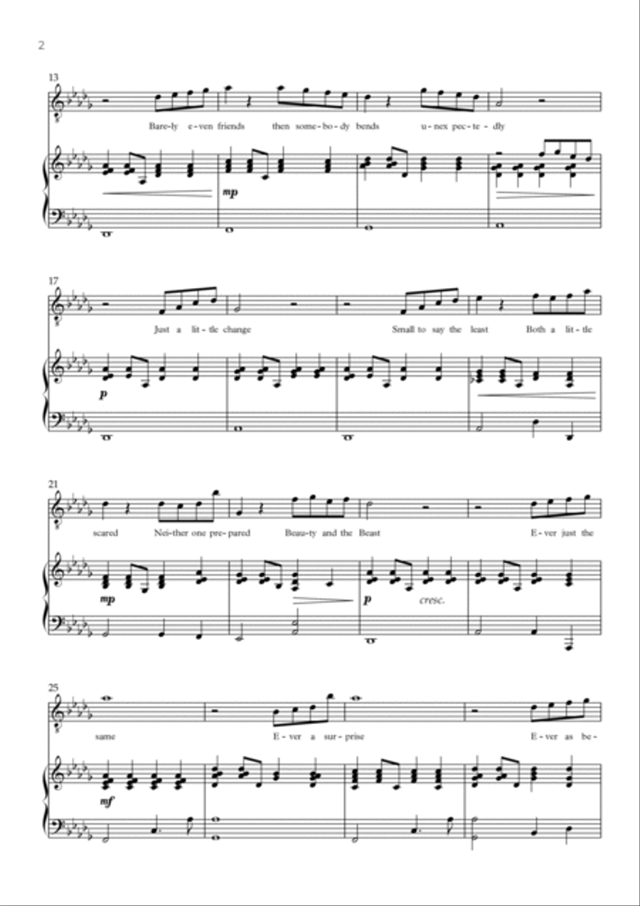 Beauty And The Beast Beauty And The Beast Voice scores gallery preview page 2