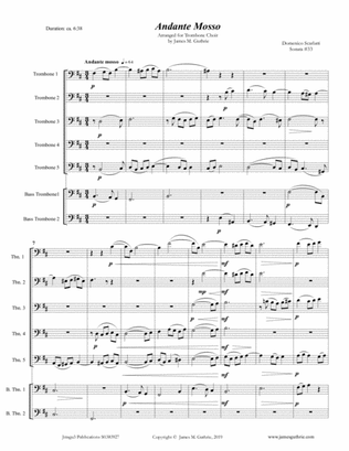 Book cover for Scarlatti: Andante mosso for Trombone Choir