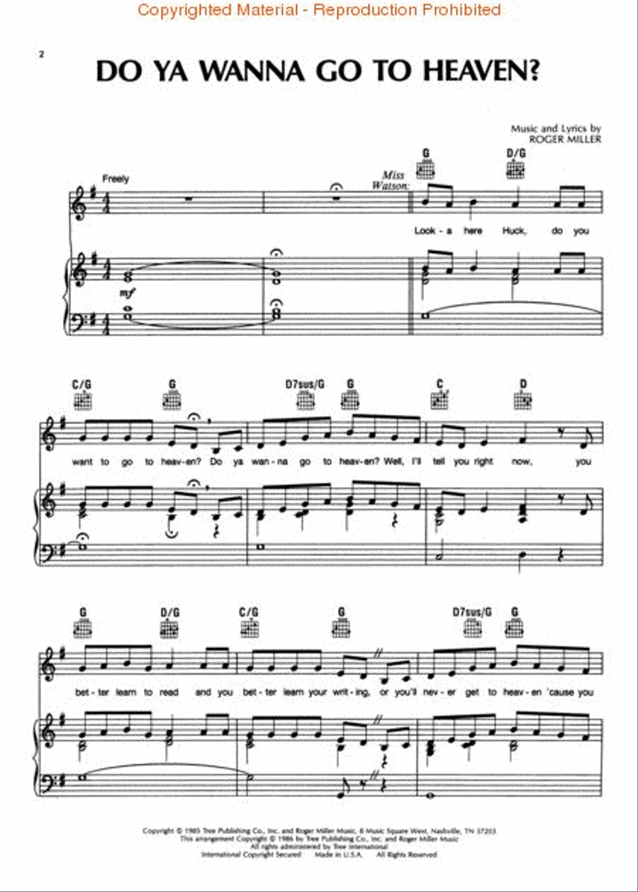 Big River Big River Piano, Vocal, Guitar scores gallery preview page 2