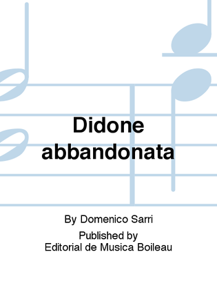 Book cover for Didone abbandonata
