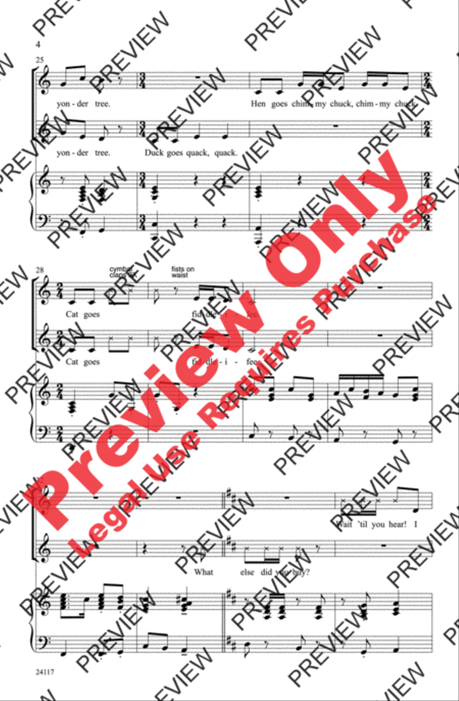 I Bought Me a Cat 2-Part scores gallery preview page 4