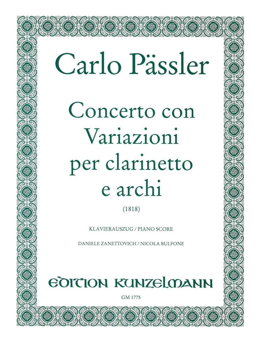Concerto con variazioni for clarinet Clarinet Solo scores gallery preview page 1
