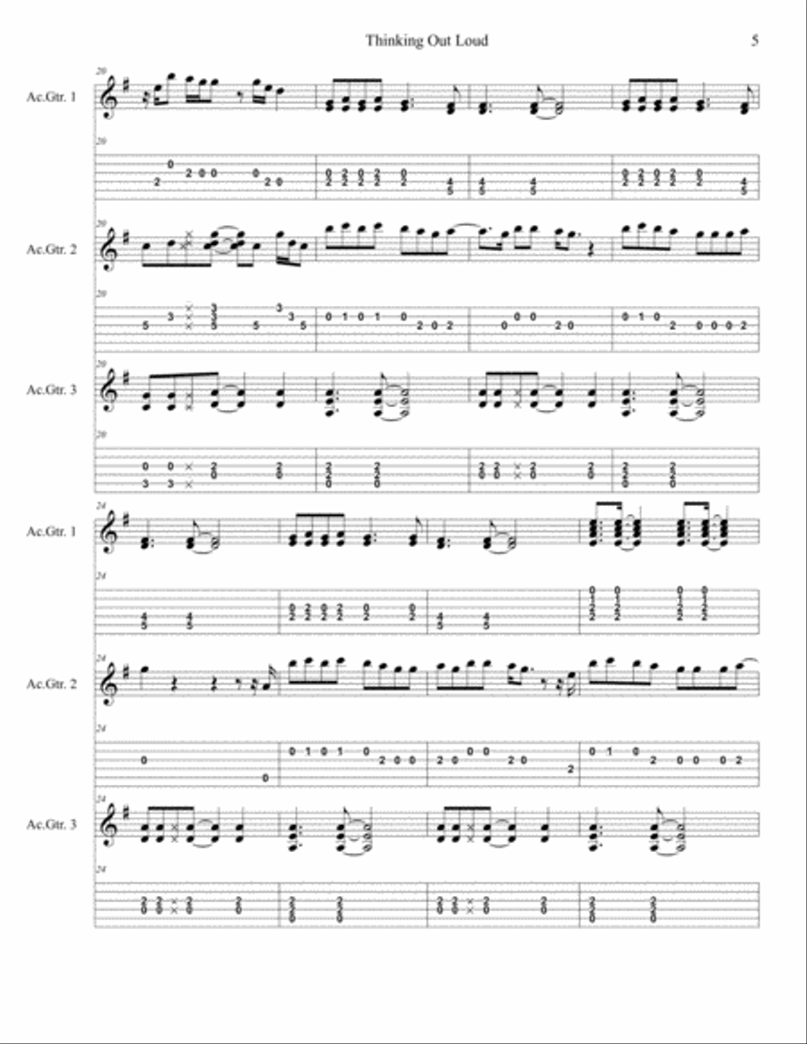 Thinking Out Loud Thinking Out Loud Electric Guitar scores gallery preview page 5