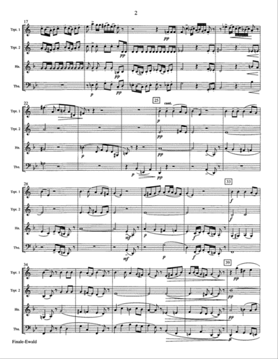 Finale from Symphony for Brass by Ewald Arranged for Brass Quartet Brass Quartet scores gallery preview page 3
