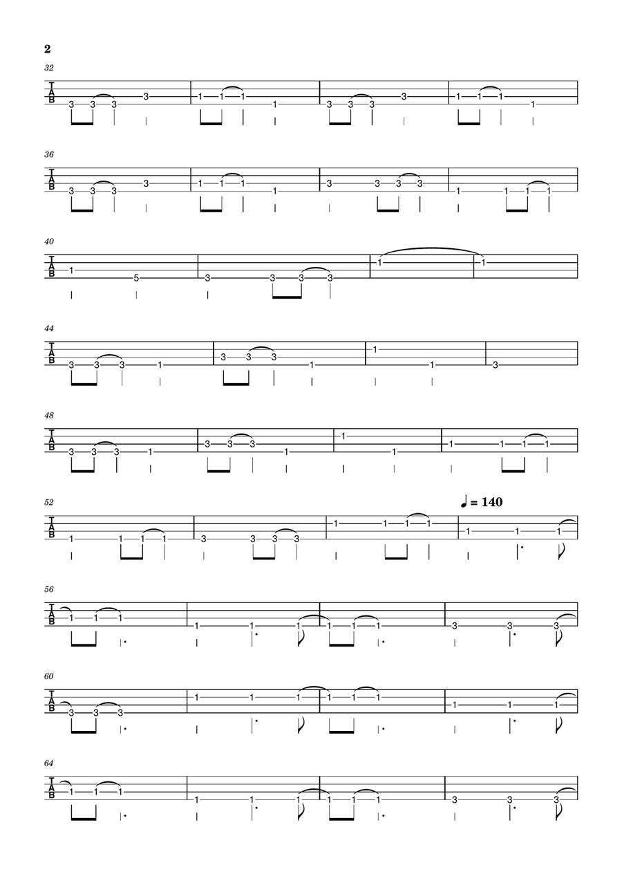 Seize The Day Bass Guitar Tablature scores gallery preview page 2