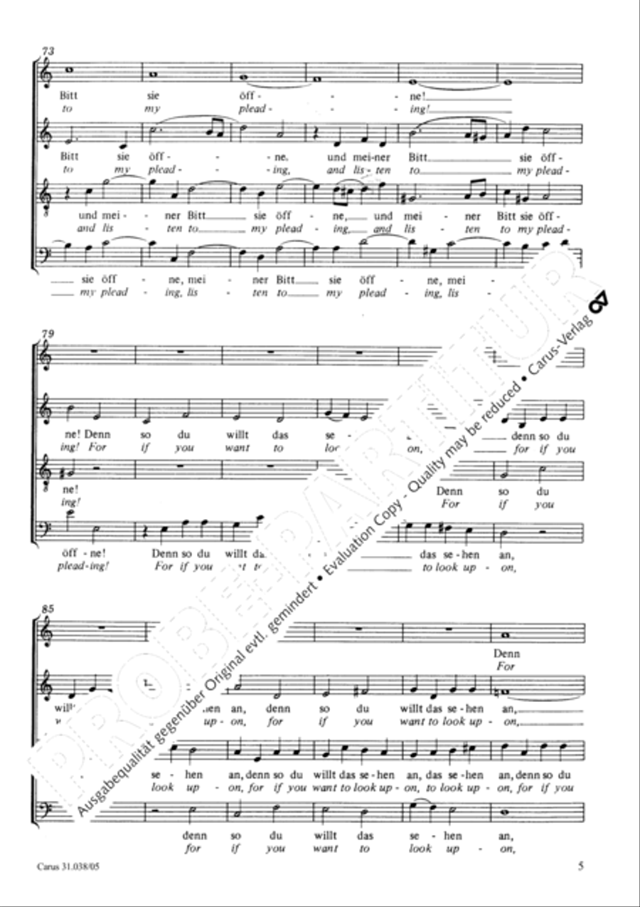 In deepest need I cry to you (Aus tiefer Not schrei ich zu dir) 4-Part scores gallery preview page 6