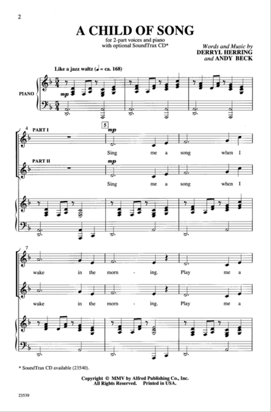 A Child of Song 2-Part scores gallery preview page 2