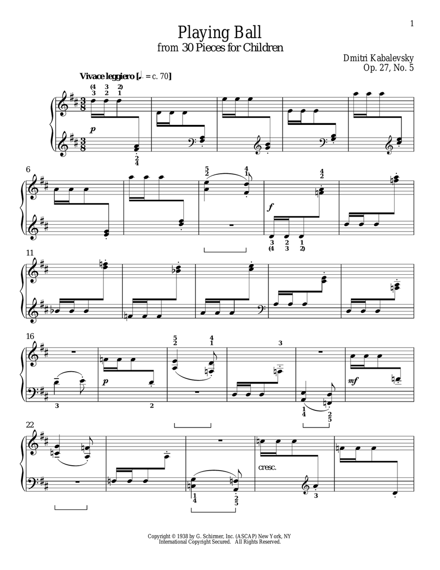 Playing Ball Playing Ball Piano Solo scores gallery preview page 1
