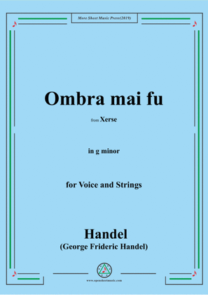 Book cover for Handel-Ombra mai fu,from 'Serse',in g minor,for Voice and Strings
