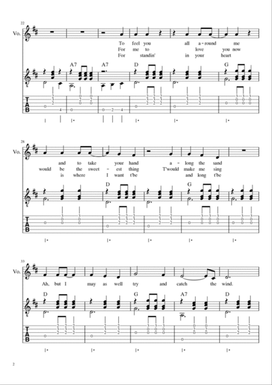 Catch The Wind Catch The Wind Guitar Tablature scores gallery preview page 2