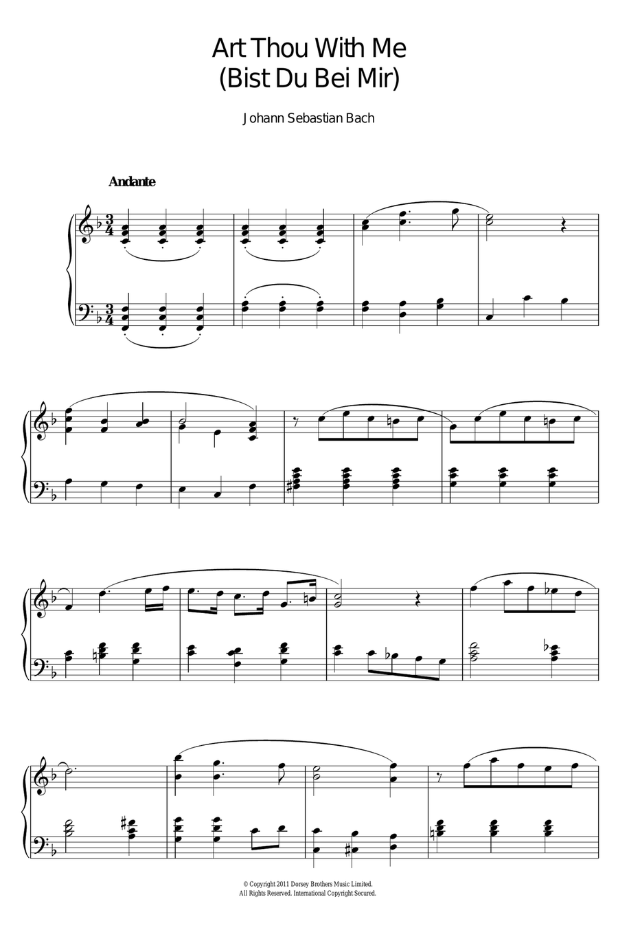 Bist Du Bei Mir (You Are With Me) Piano Solo scores gallery preview page 1