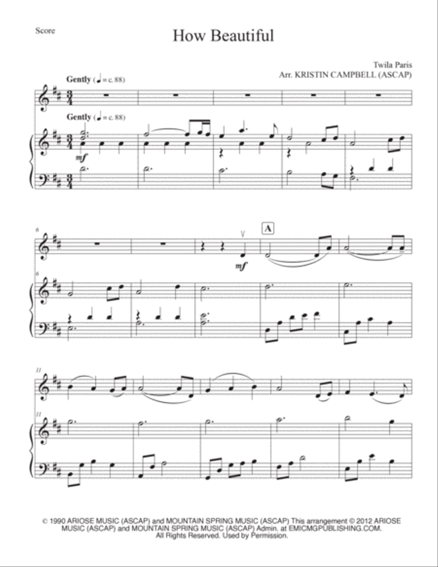 How Beautiful Violin Solo scores gallery preview page 2