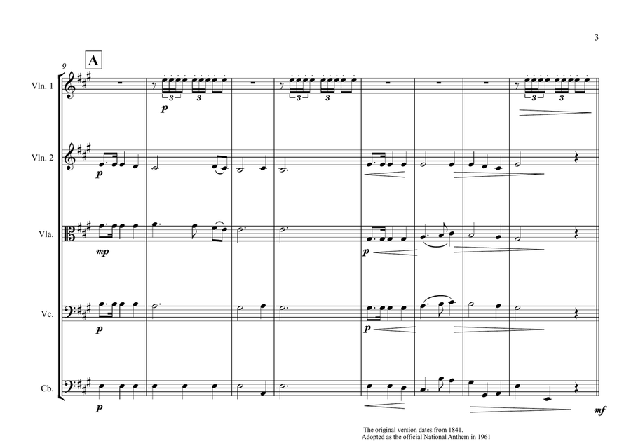 Swiss National Anthem for String Orchestra (World National Anthem Series) String Orchestra scores gallery preview page 3