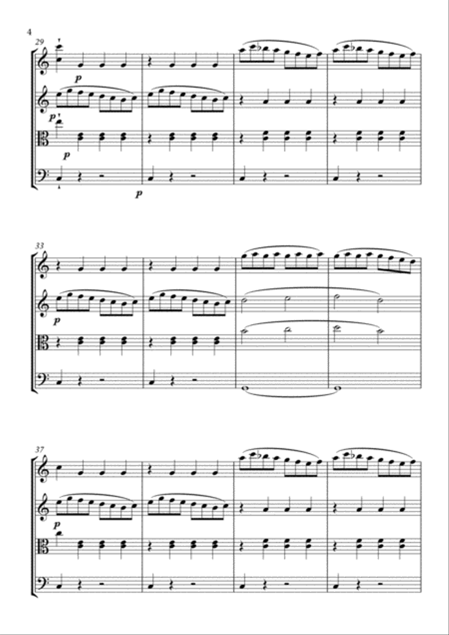 Cosi Fan Tutte - Overture for String Quartet String Quartet scores gallery preview page 4