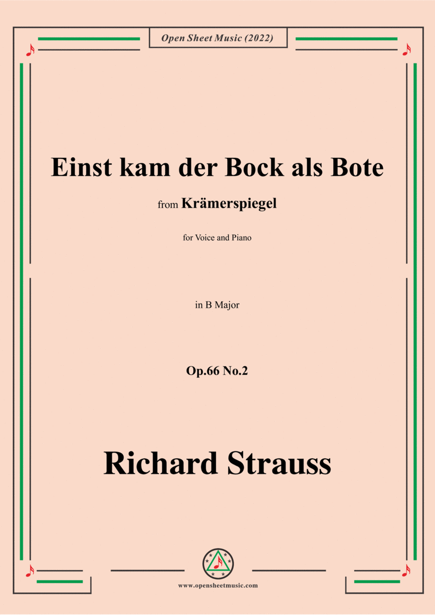 Richard Strauss-Einst kam der Bock als Bote,in B Major,Op.66 No.2 image number null