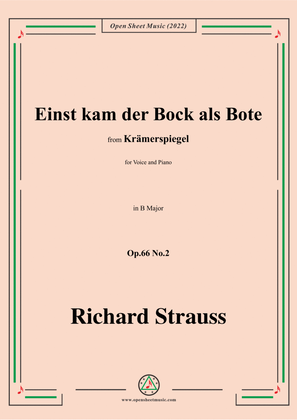 Book cover for Richard Strauss-Einst kam der Bock als Bote,in B Major,Op.66 No.2