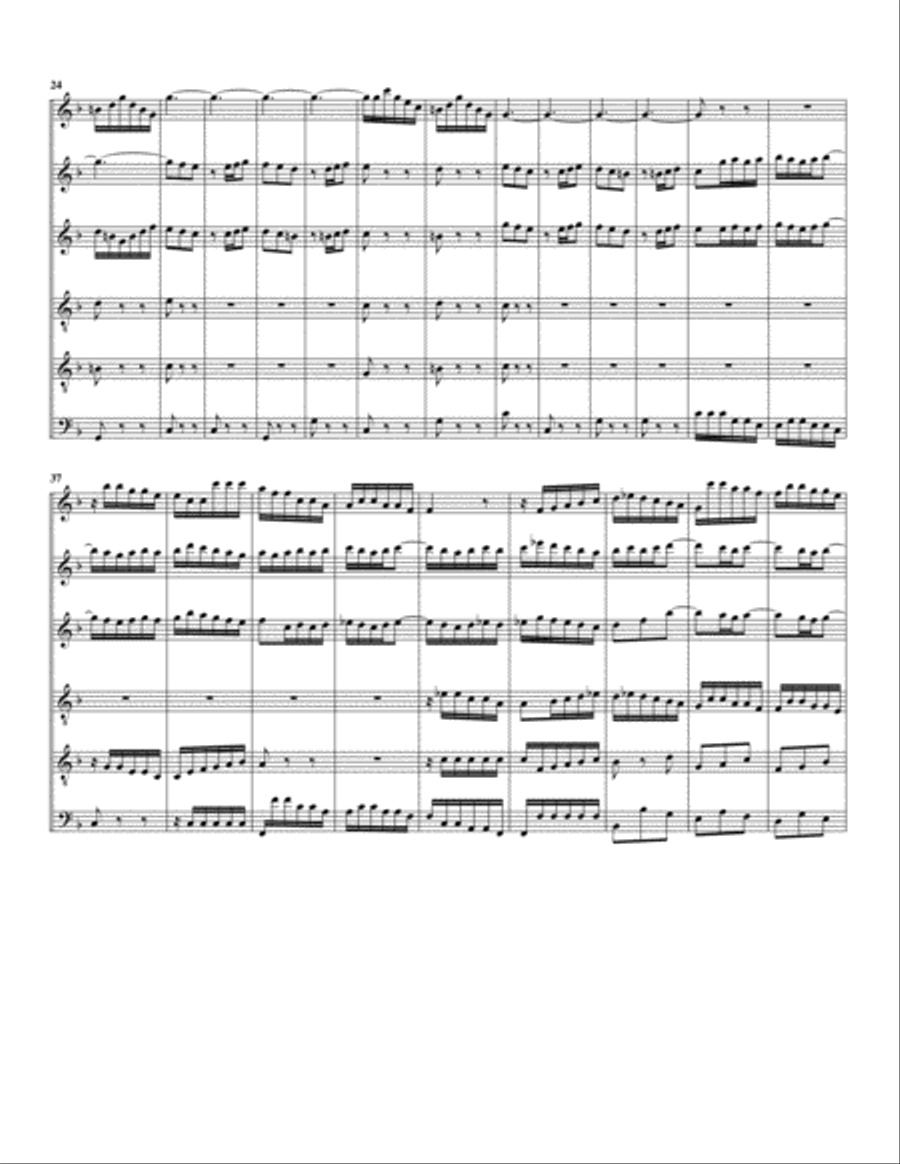 Brandenburg concerto no.4, BWV 1049 (arrangement for 6 recorders) Recorder scores gallery preview page 2