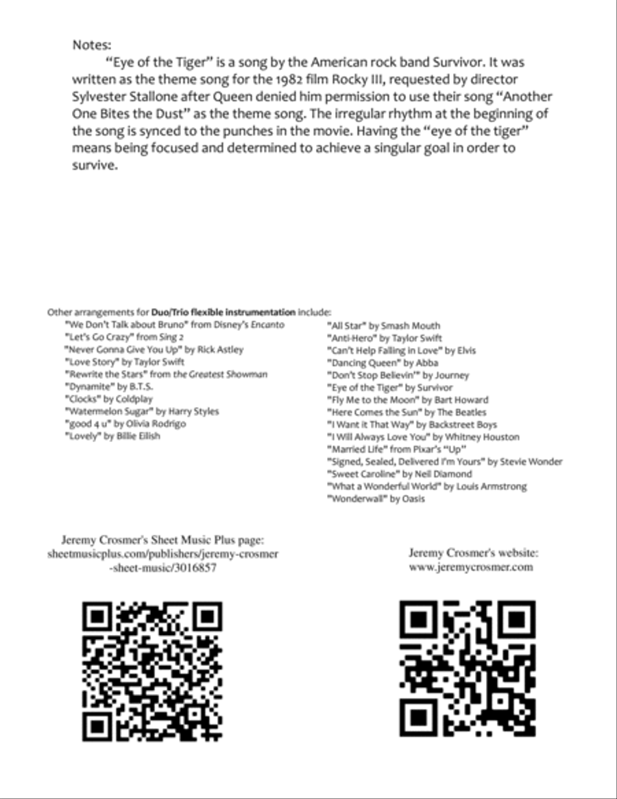 Eye Of The Tiger Bassoon scores gallery preview page 2