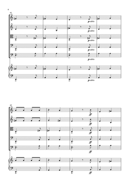Habanera - Georges Bizet (Carmen) for String Quintet in a easy version with piano - Score and parts image number null