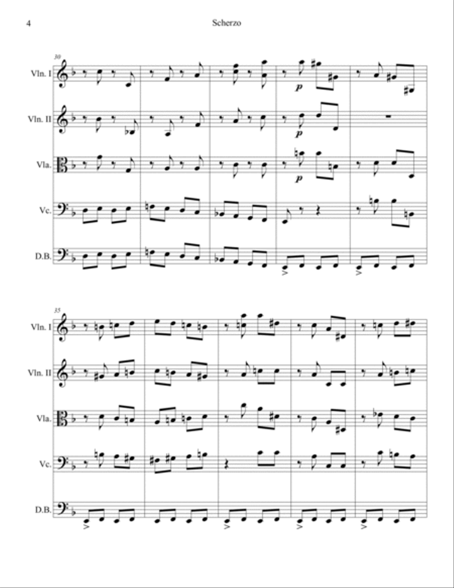 Scherzo from Tschaikowsky's Sym. #4. Full children/youth orchestra. 3 Scores & parts. Full Orchestra scores gallery preview page 4