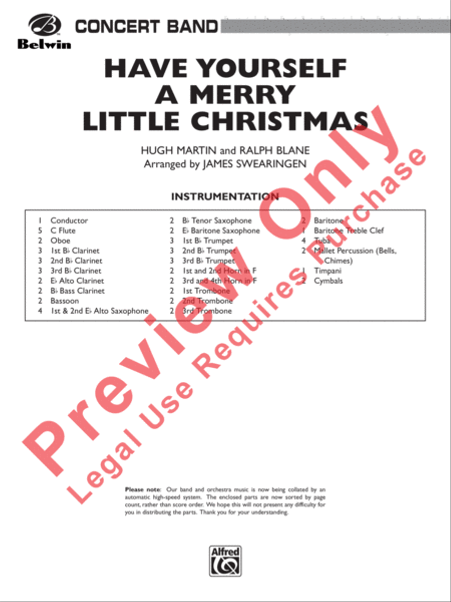 Have Yourself a Merry Little Christmas Concert Band scores gallery preview page 2