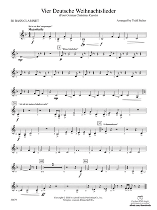 Vier Deutsche Weihnachtslieder: B-flat Bass Clarinet