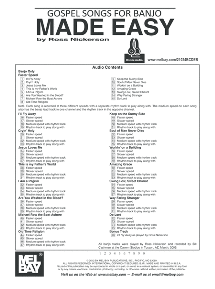 Gospel Songs for Banjo Made Easy Banjo scores gallery preview page 2