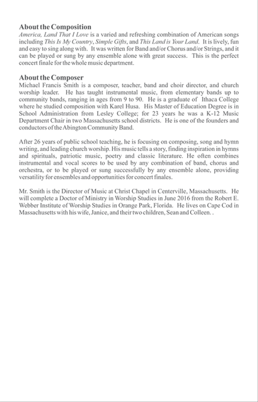 America, Land That I Love 4-Part scores gallery preview page 2