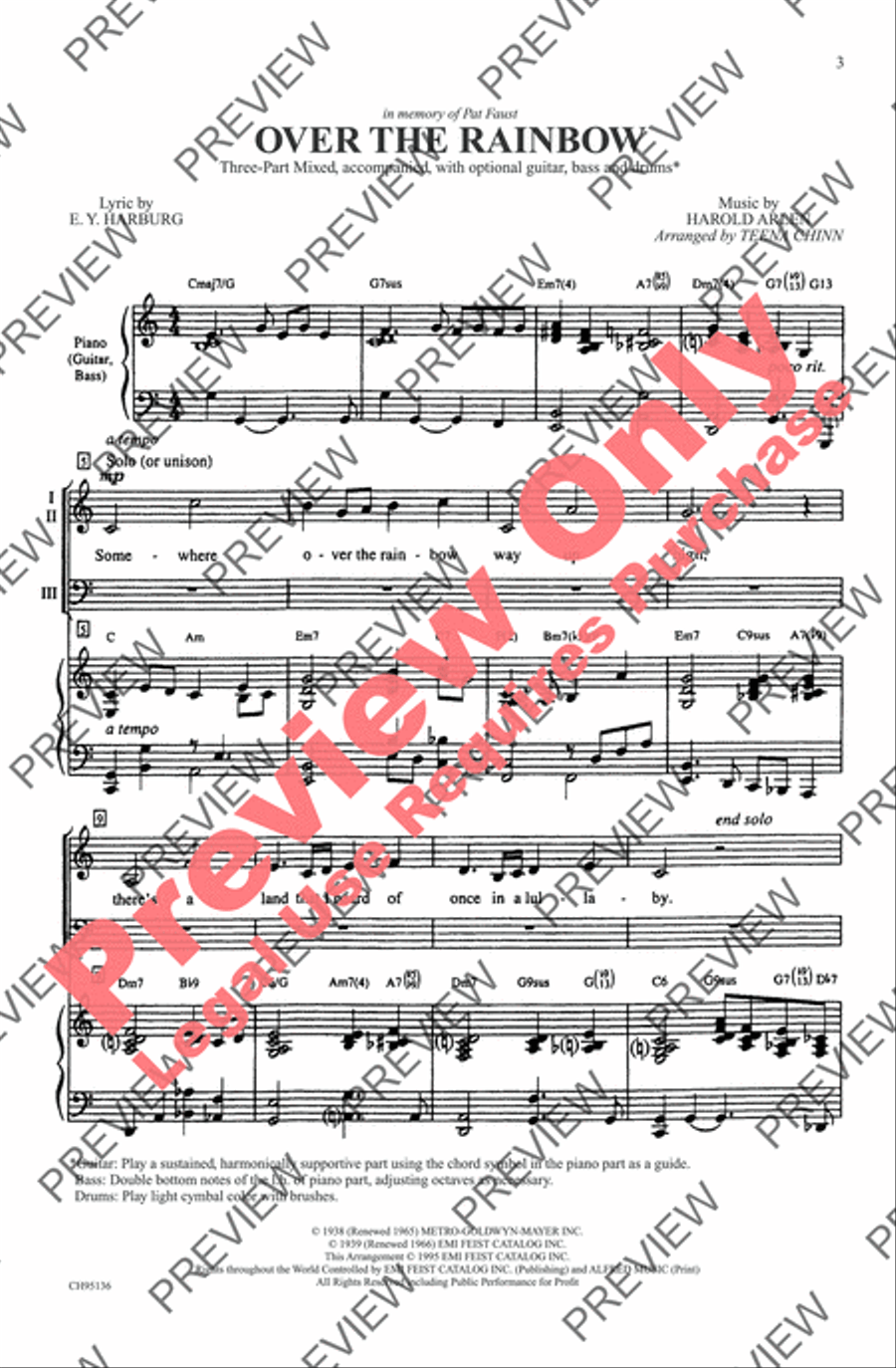 Over the Rainbow 3-Part scores gallery preview page 8