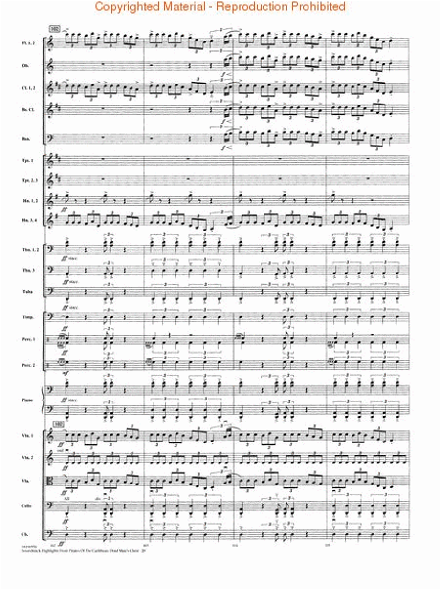 Soundtrack Highlights from Pirates of the Caribbean: Dead Man's Chest Full Orchestra scores gallery preview page 4