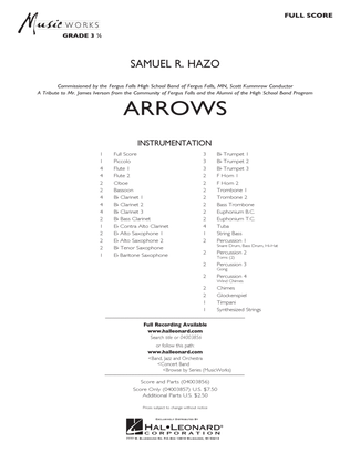 Book cover for Arrows - Conductor Score (Full Score)