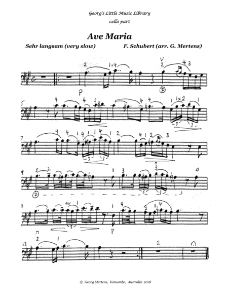 "Ave Maria" by Franz Schubert arr. for Cello & Guitar