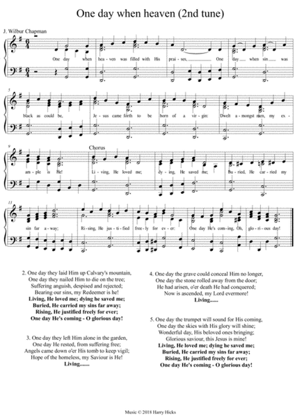 One day when heaven. Another new tune to a wonderful old hymn.