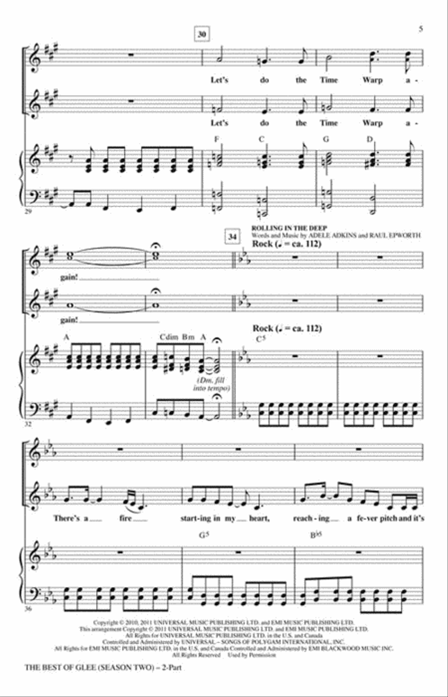 The Best of Glee – Season Two (Medley) 2-Part scores gallery preview page 4