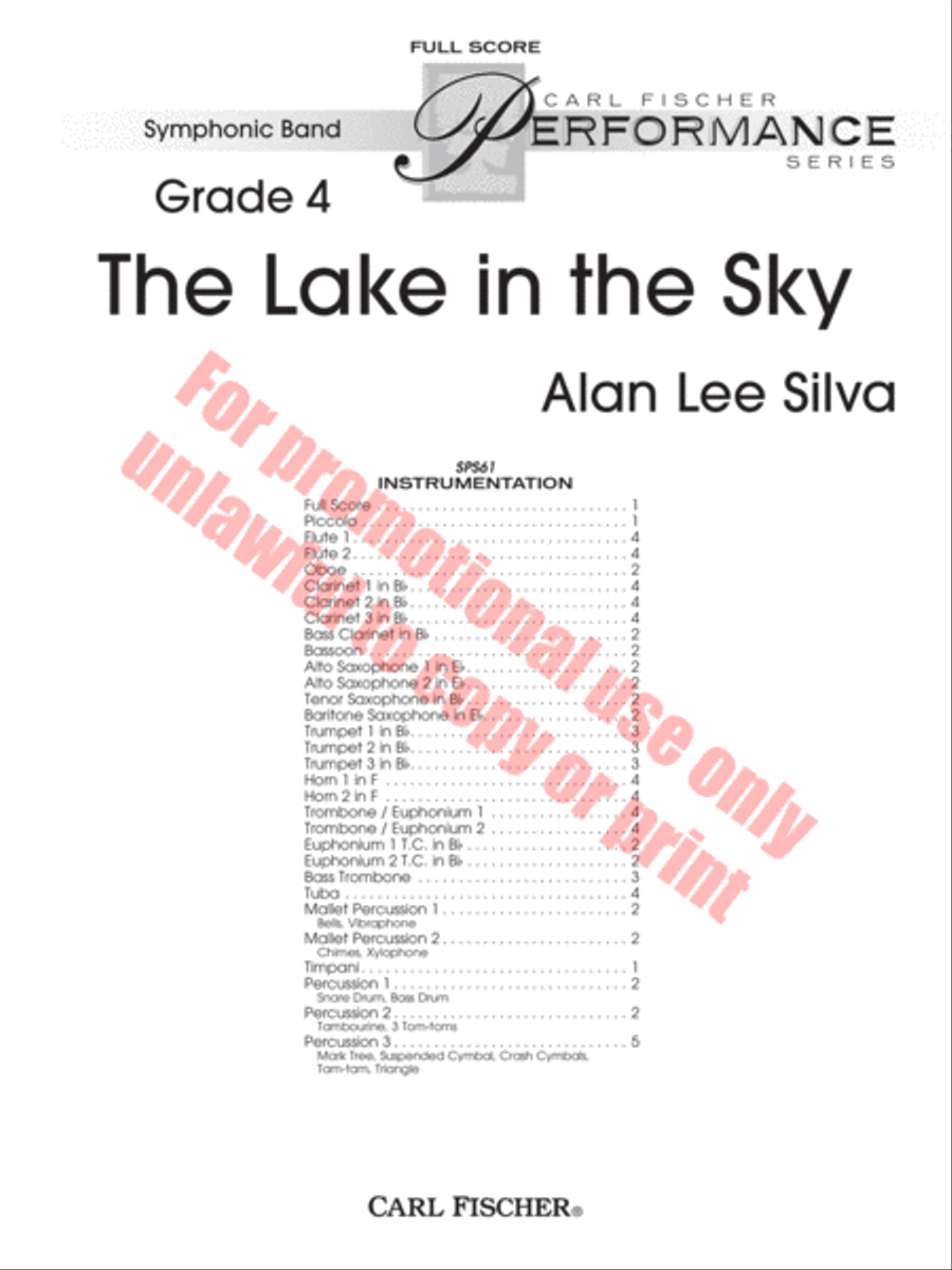 The Lake in the Sky The Lake in the Sky Concert Band scores gallery preview page 2