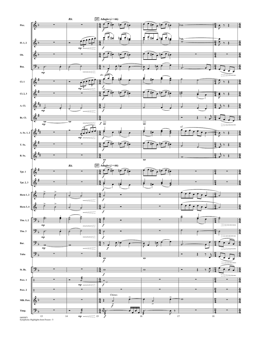 Symphonic Highlights from Frozen - Conductor Score (Full Score) Concert Band scores gallery preview page 4