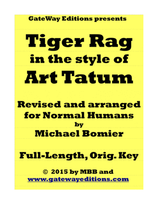 Tiger Rag, ala' Art Tatum, for Normal Humans