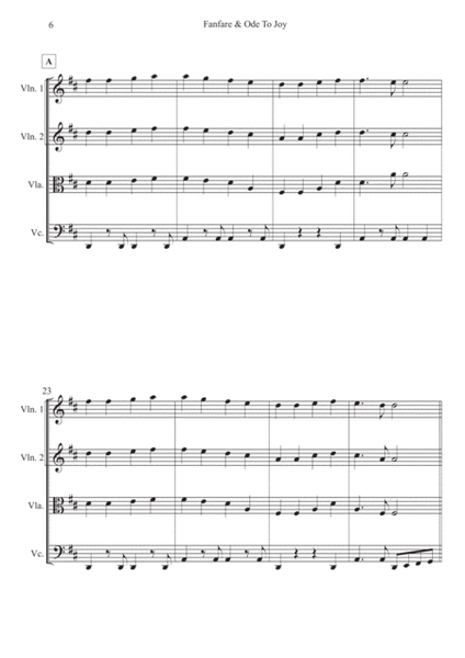 Fanfare and Ode To Joy for String Quartet image number null