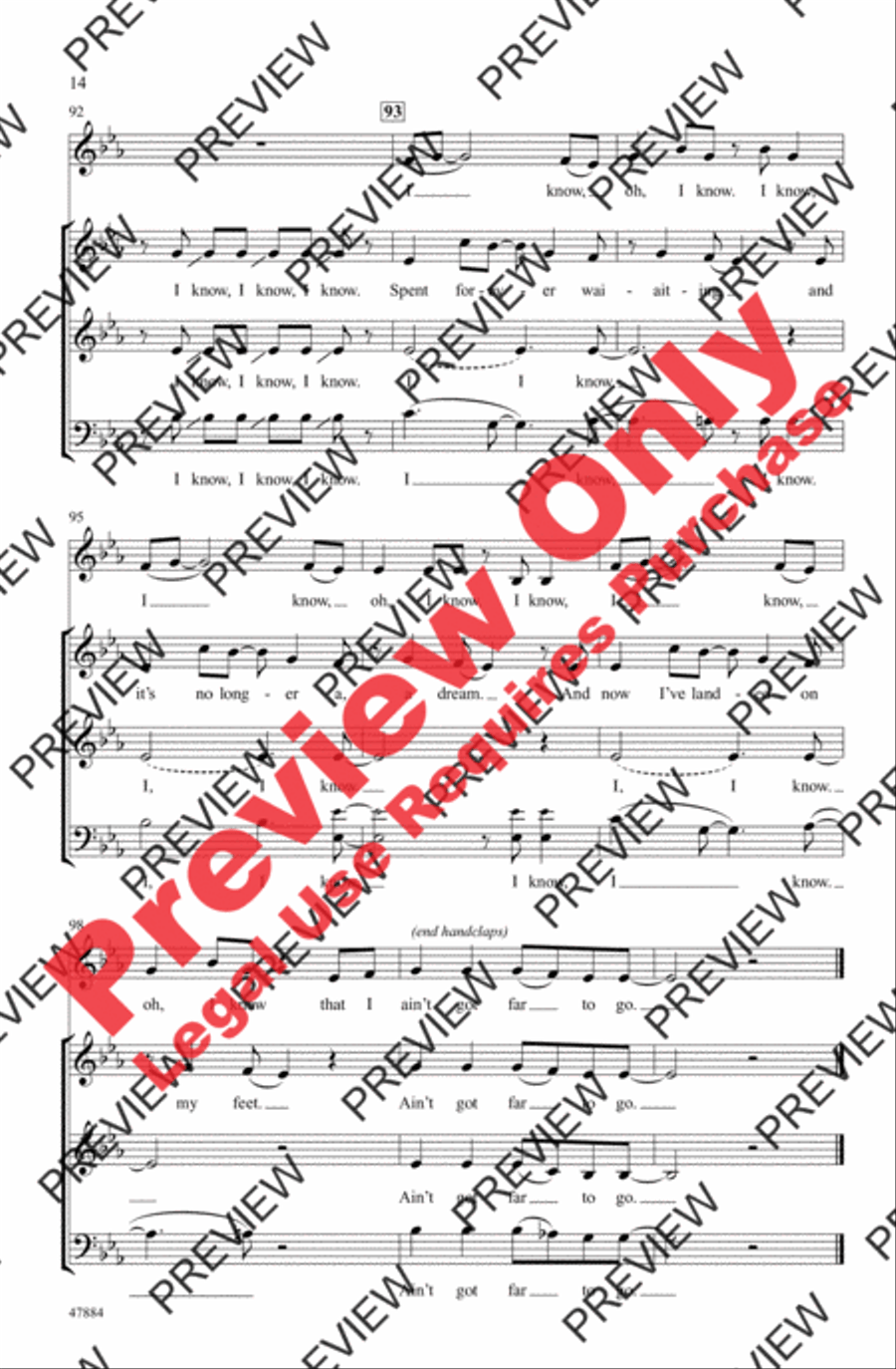 Ain't Got Far to Go 3-Part scores gallery preview page 14