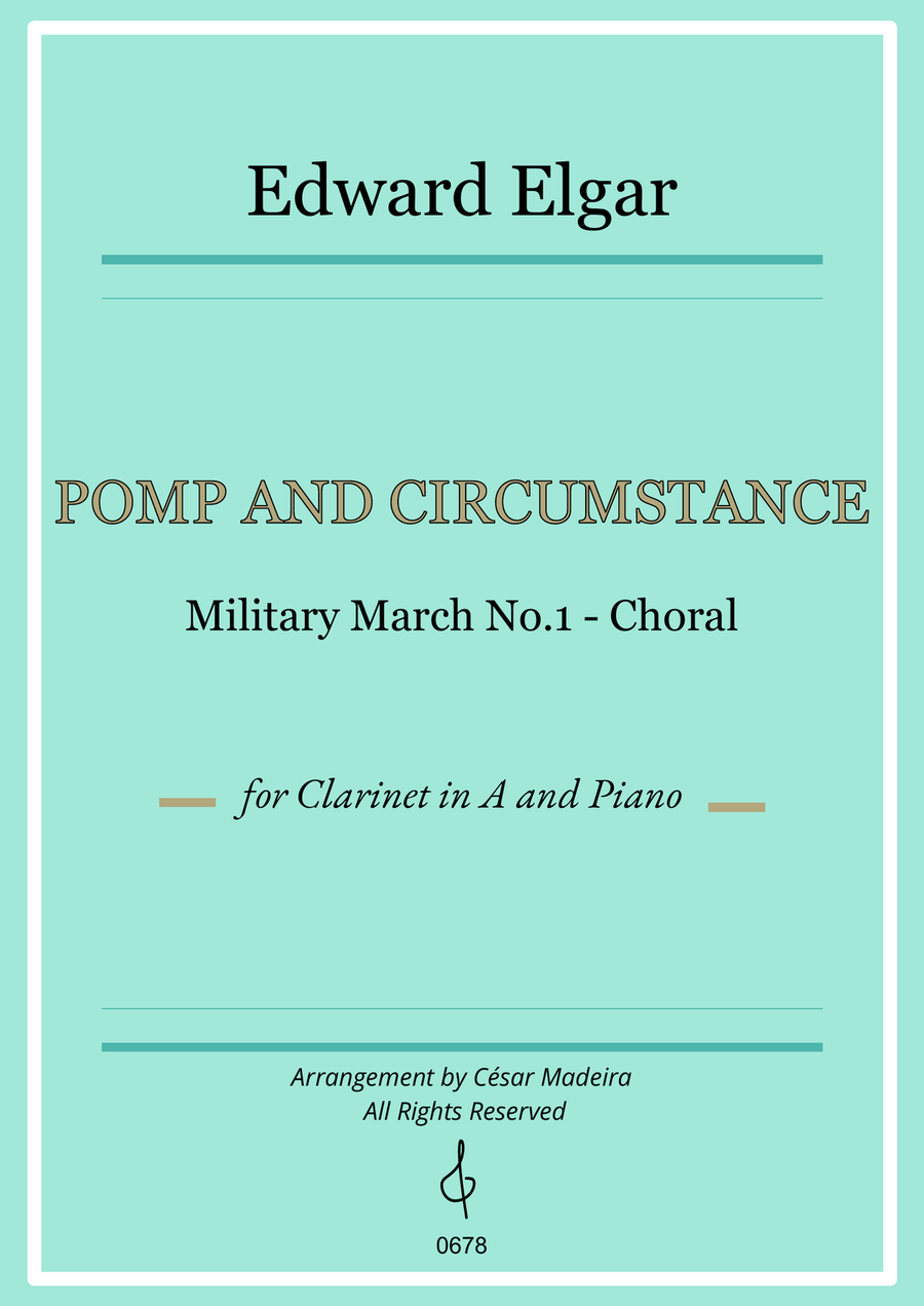 Pomp and Circumstance No.1 - Clarinet in A and Piano (Full Score and Parts) A Clarinet scores gallery preview page 1