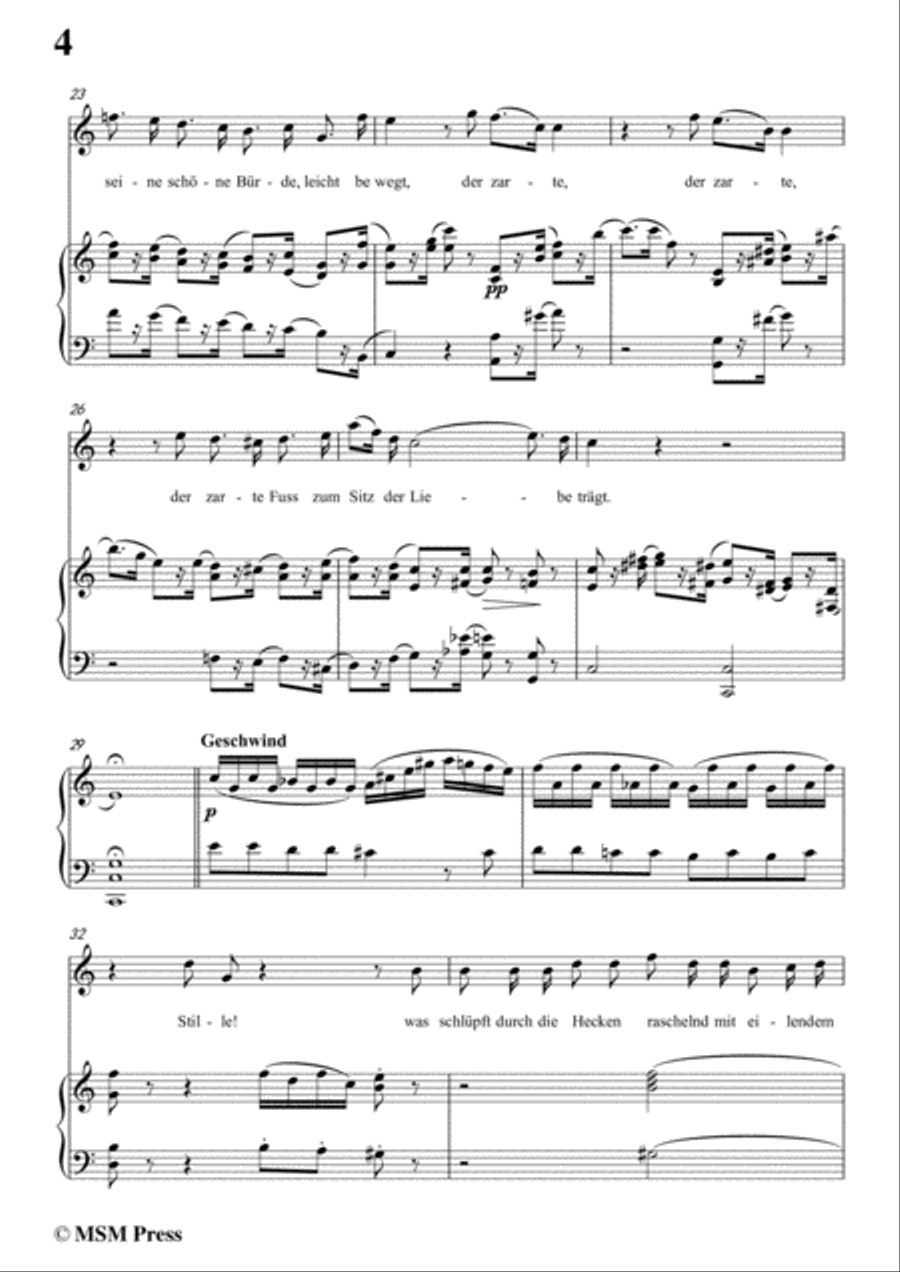 Schubert-Die Erwartung,Op.116,in C Major,for Voice&Piano Voice scores gallery preview page 6