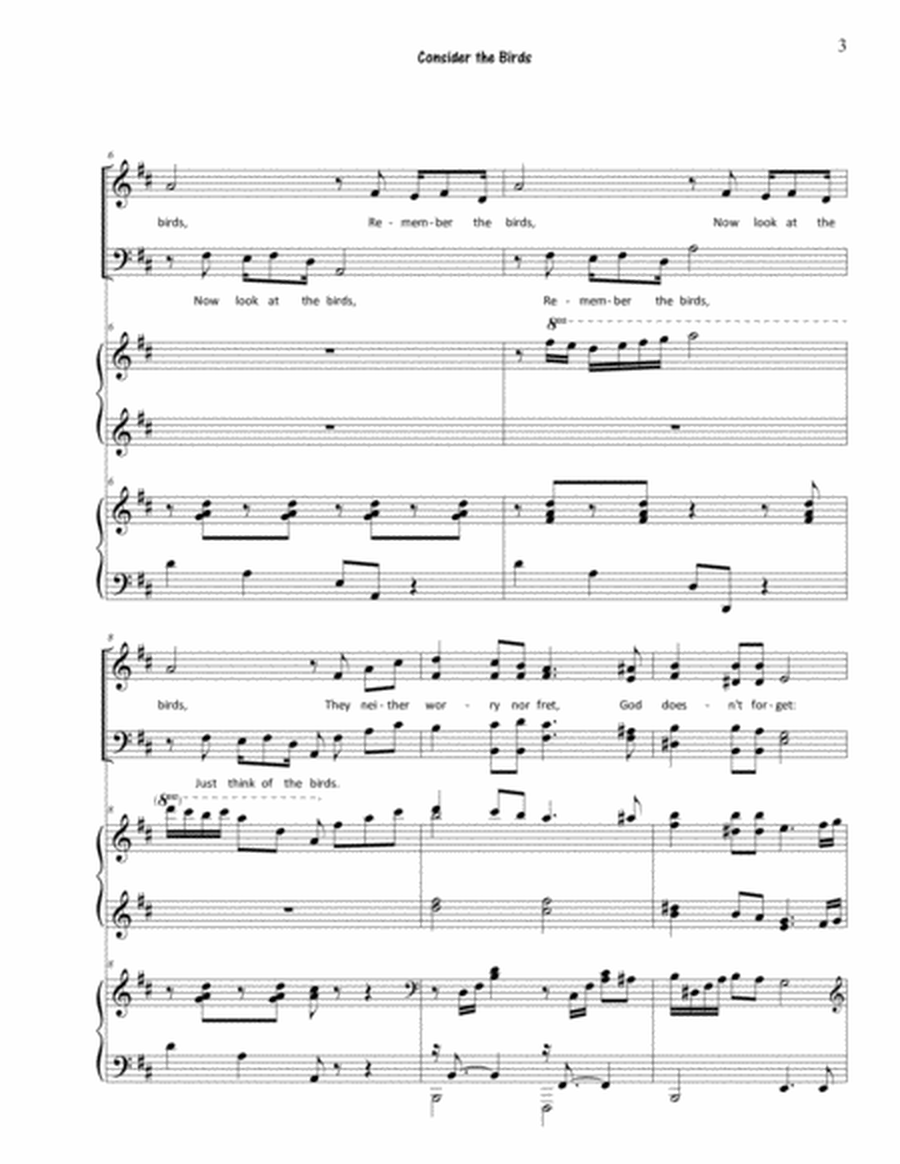 Consider the Birds (SATB and piano four hands) 11 pages. image number null