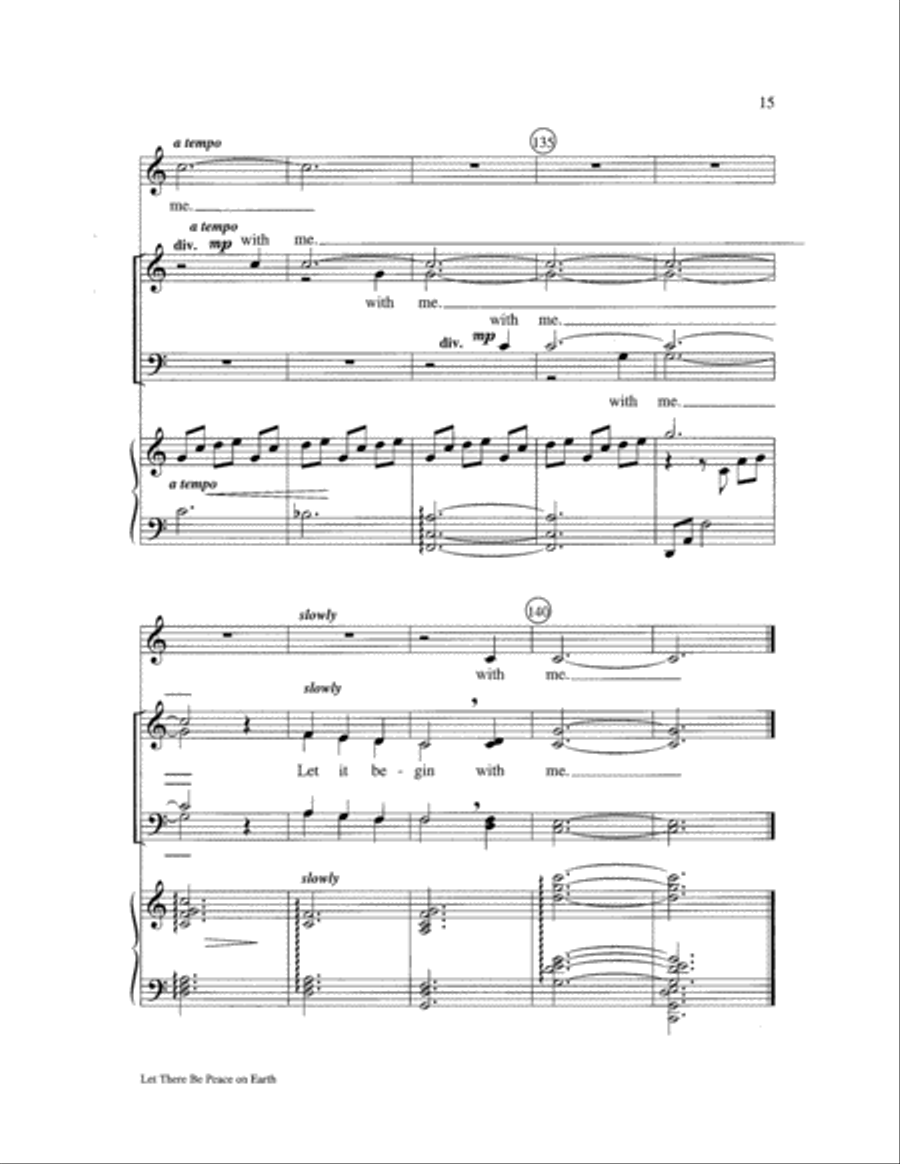 Let There Be Peace on Earth 4-Part scores gallery preview page 15