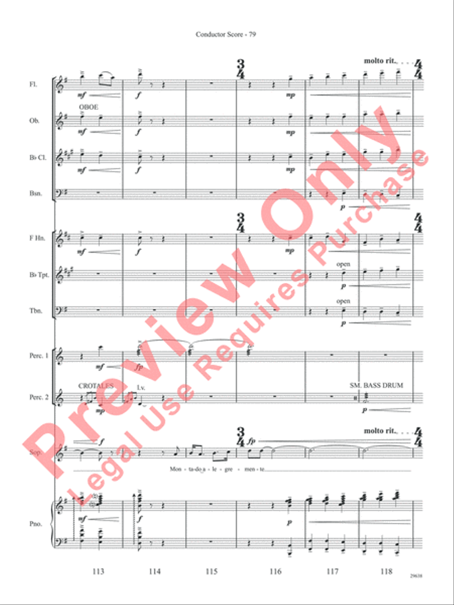 Three Spanish Songs (for Soprano and Wind Ensemble) Concert Band scores gallery preview page 84