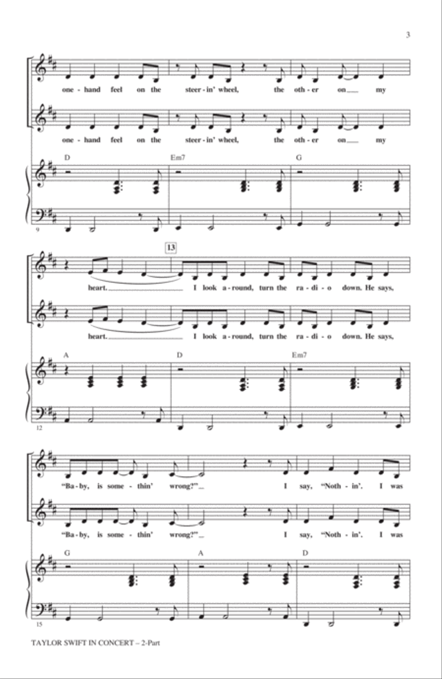 Taylor Swift In Concert (Medley) 2-Part scores gallery preview page 2