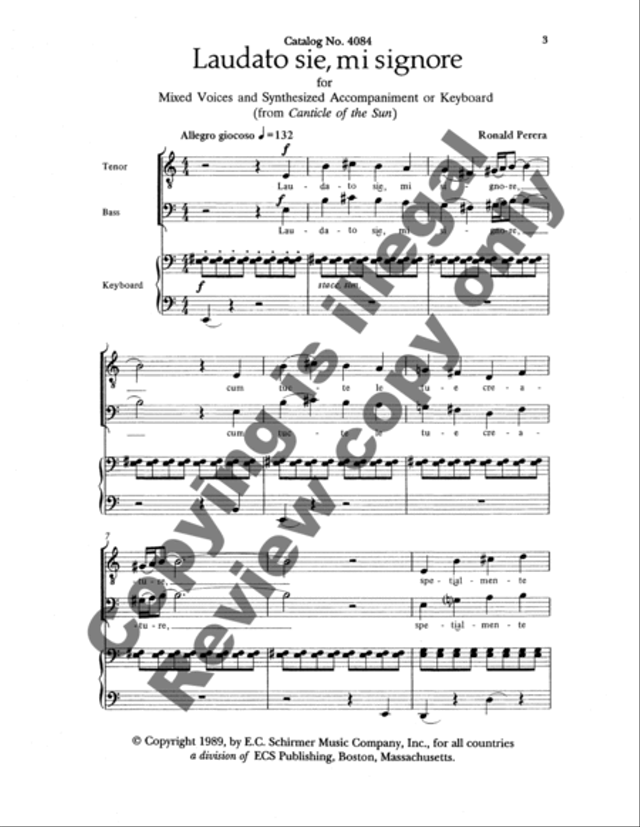 Laudato sie, mi signore from Canticle of the Sun 4-Part scores gallery preview page 8