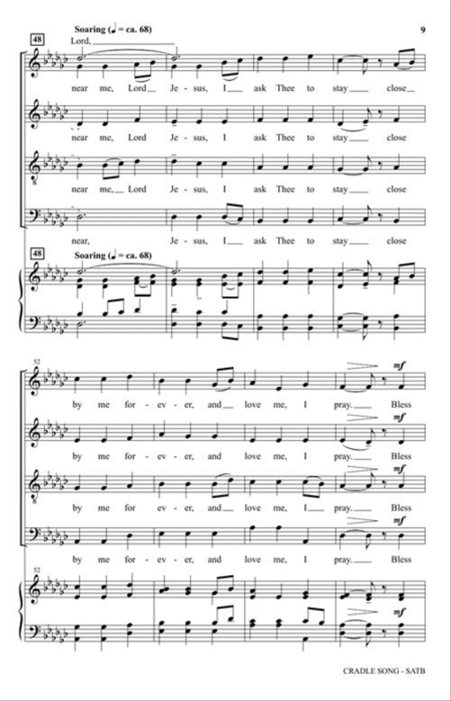 Cradle Song (Away in a Manger) 4-Part scores gallery preview page 6